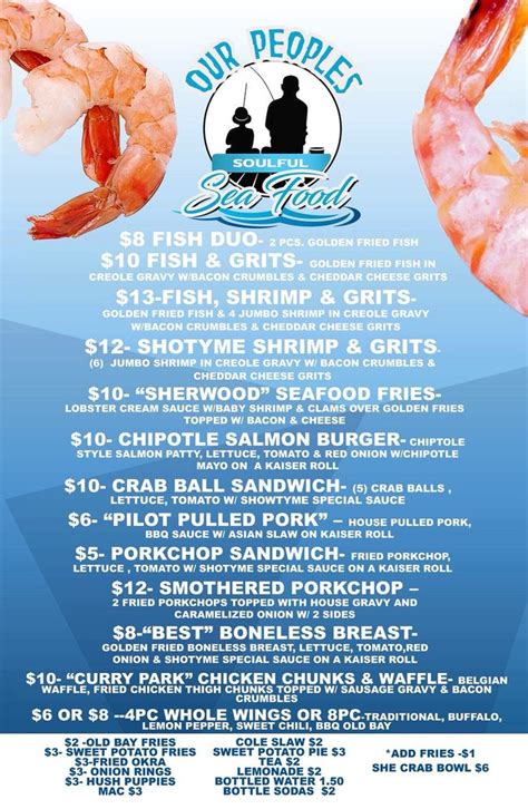 207 $$ Moderate <strong>Soul</strong> Food, Southern, <strong>Seafood</strong>. . Our peoples soulful seafood menu